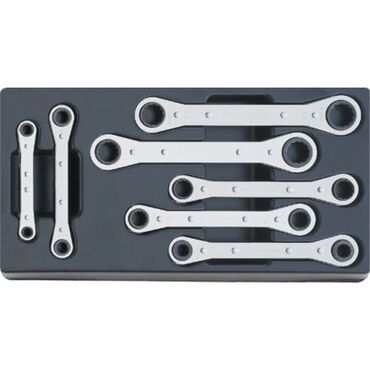 7-19 mm ring ratchet spanners in plastic inlay type no. ES 25/7